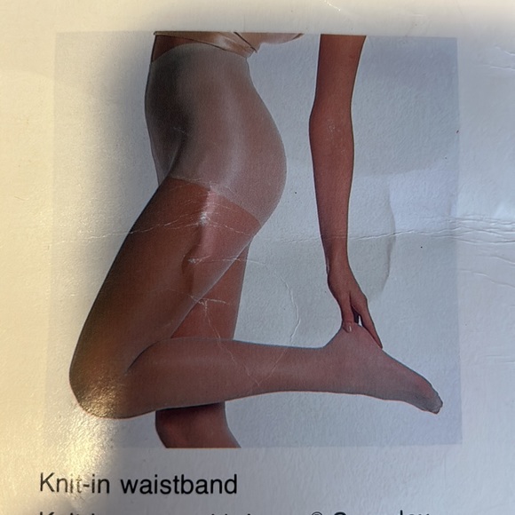 Vintage Sheer Control Top Pantyhose size long bone 81 shiny size M - Picture 9 of 17